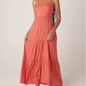 Patrons of Peace Midi Dress - Grapefruit